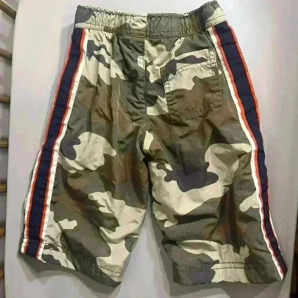 Vintage 90s baby boy camo wide leg navy striped track pant sweatpants no flaws
